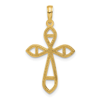 14K Yellow Gold Fancy Cross Charm D5410