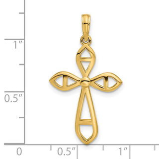 14K Yellow Gold Fancy Cross Charm D5410