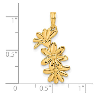 14K Yellow Gold Polished Floral Pendant