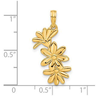 14K Yellow Gold Polished Floral Pendant
