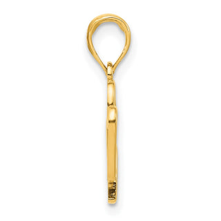14K Yellow Gold Polished Triple Heart Pendant D5419