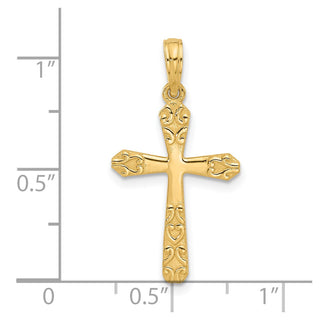 14K Yellow Gold Fancy Cross Charm D5425