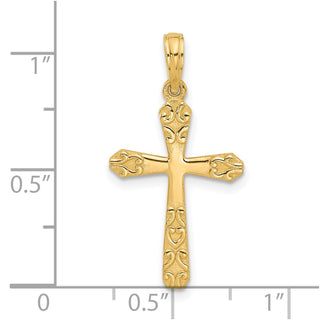 14K Yellow Gold Fancy Cross Charm D5425