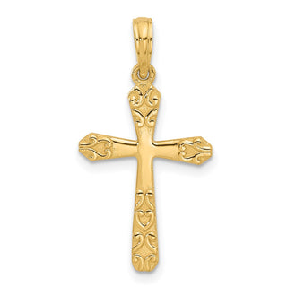 14K Yellow Gold Fancy Cross Charm D5425