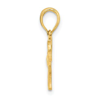 14K Yellow Gold Polished Dog Outline Pendant