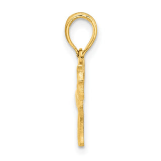 14K Yellow Gold Polished Dog Outline Pendant