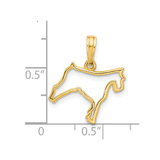 14K Yellow Gold Polished Dog Outline Pendant