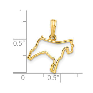 14K Yellow Gold Polished Dog Outline Pendant