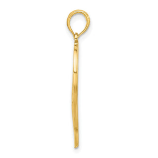 14K Yellow Gold Polished Leaf Pendant D5429