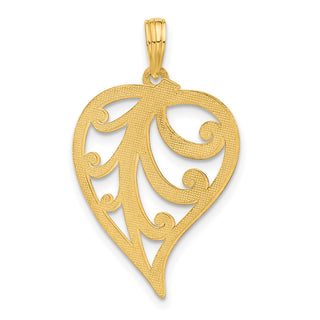 14K Yellow Gold Polished Leaf Pendant D5429