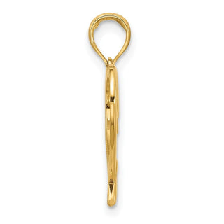 14K Yellow Gold Fancy Heart Charm D5435