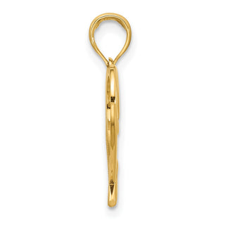 14K Yellow Gold Fancy Heart Charm D5435