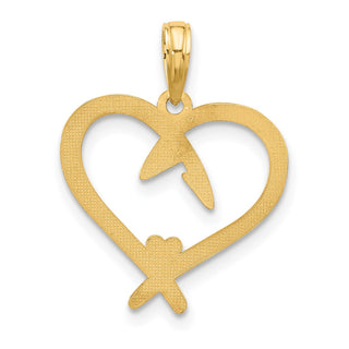 14K Yellow Gold Fancy Heart Charm D5435