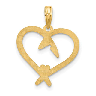 14K Yellow Gold Fancy Heart Charm D5435