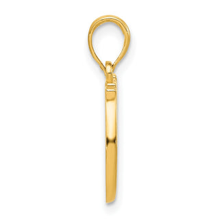 14K Yellow Gold Polished Double Horseshoe Pendant