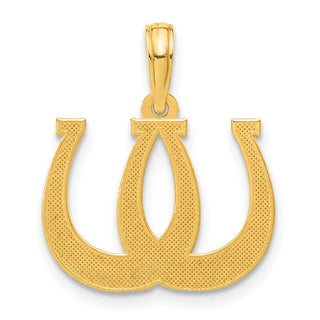 14K Yellow Gold Polished Double Horseshoe Pendant