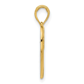 14K Yellow Gold Polished Heart with Dog Charm