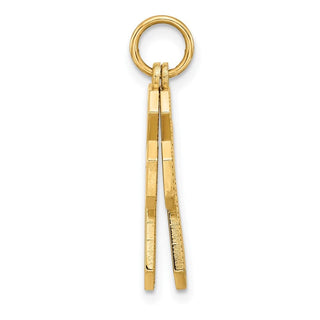 14K Yellow Gold Fancy Two Cross God Loves Me Charm