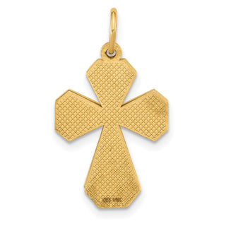14K Yellow Gold Fancy Two Cross God Loves Me Charm