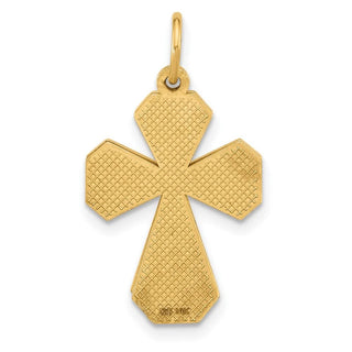 14K Yellow Gold Fancy Two Cross God Loves Me Charm