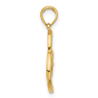 14K Yellow Gold Fancy Heart Charm D5444