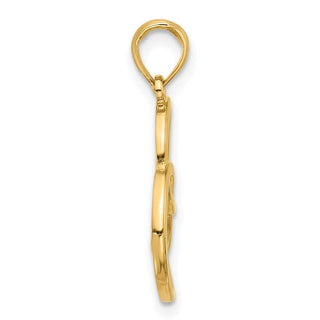 14K Yellow Gold Fancy Heart Charm D5444