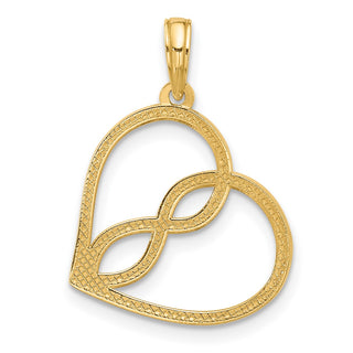 14K Yellow Gold Fancy Heart Charm D5444
