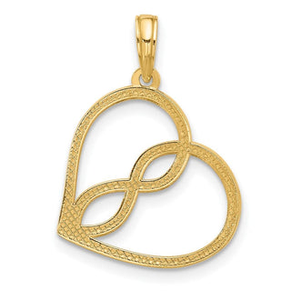 14K Yellow Gold Fancy Heart Charm D5444