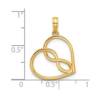 14K Yellow Gold Fancy Heart Charm D5444