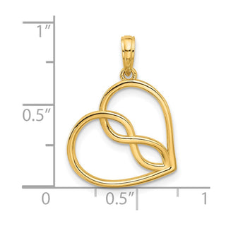 14K Yellow Gold Fancy Heart Charm D5444