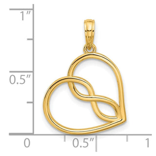 14K Yellow Gold Fancy Heart Charm D5444