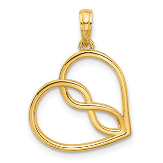 14K Yellow Gold Fancy Heart Charm D5444