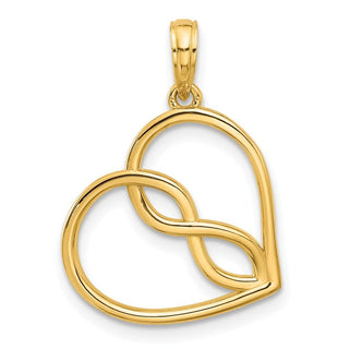 14K Yellow Gold Fancy Heart Charm D5444