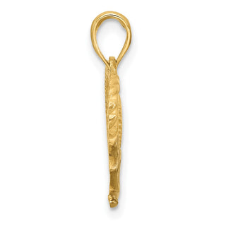 14K Yellow Gold with Rhodium-plating Fancy Rope Heart and Anchor Charm