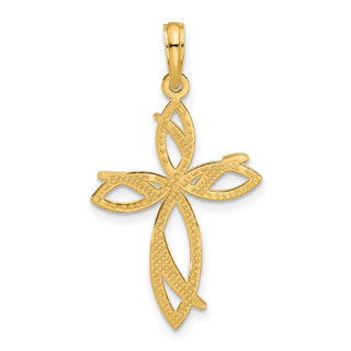 14K Yellow Gold Fancy Cross Charm D5466