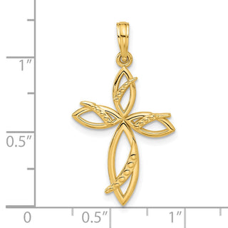 14K Yellow Gold Fancy Cross Charm D5466