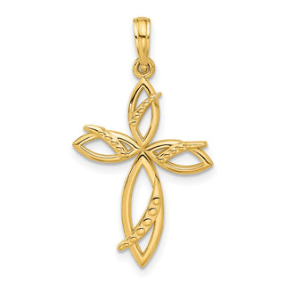 14K Yellow Gold Fancy Cross Charm D5466