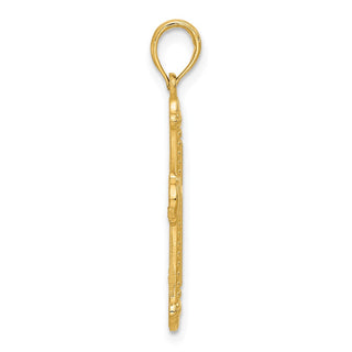 14K Yellow Gold Fancy Cross Charm D5467