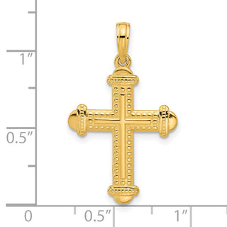 14K Yellow Gold Fancy Cross Charm D5467