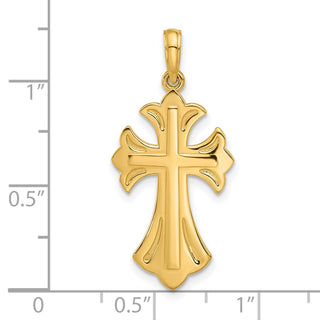 14K Yellow Gold Fancy Cross Charm D5468