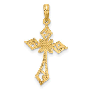 14K Yellow Gold Fancy Cross Charm D5469