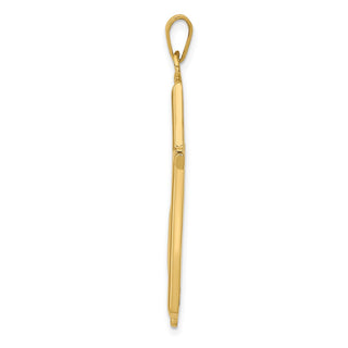 14k Yellow Gold Cross Polished Pendant