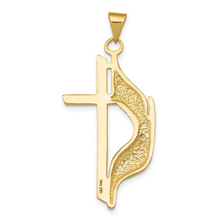 14k Yellow Gold Cross Polished Pendant