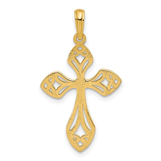 14K Yellow Gold Fancy Cross Charm D5470