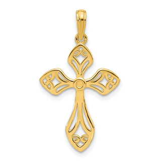 14K Yellow Gold Fancy Cross Charm D5470