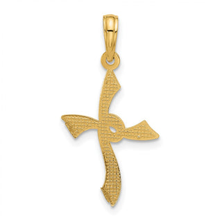 14K Yellow Gold Fancy Cross Charm D5472