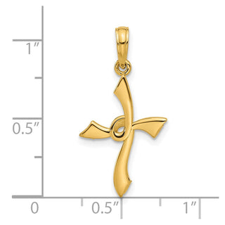 14K Yellow Gold Fancy Cross Charm D5472