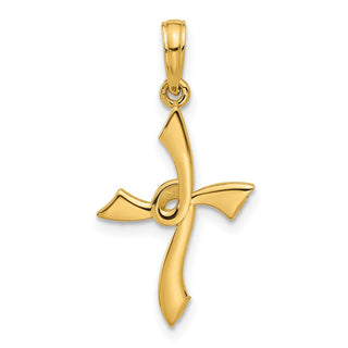 14K Yellow Gold Fancy Cross Charm D5472