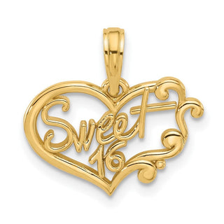 14K Yellow Gold Fancy Sweet 16 Charm D5479