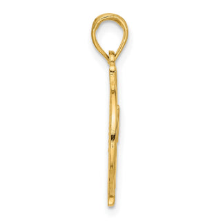 14K Yellow Gold Polished Hand Gesture in Circle Charm D5480